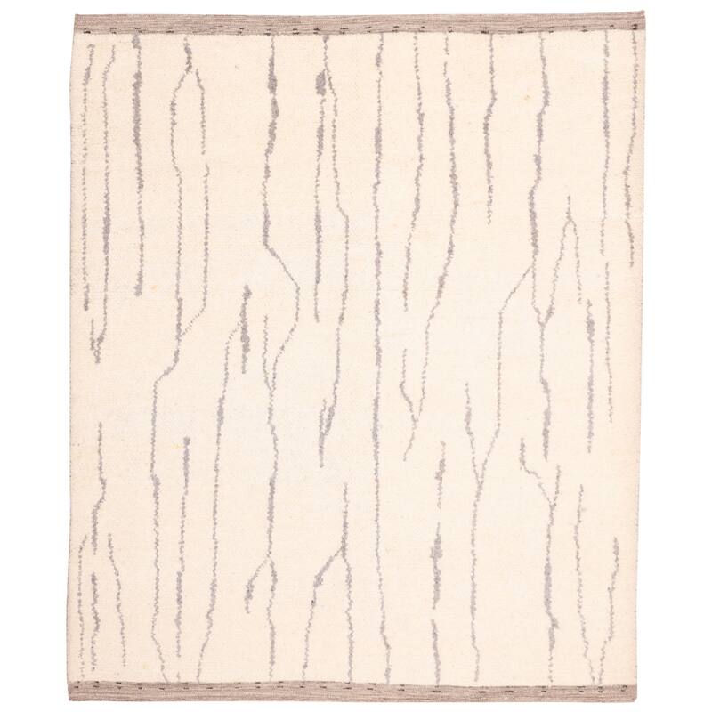 ECARPETGALLERY Hand-knotted Looma Cream Wool Rug - 8'3 x 10'2