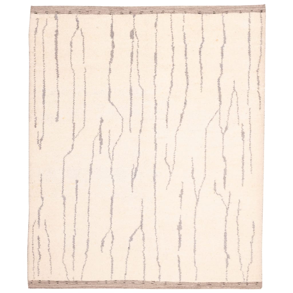 ECARPETGALLERY Hand-knotted Looma Cream Wool Rug - 8'3 x 10'2