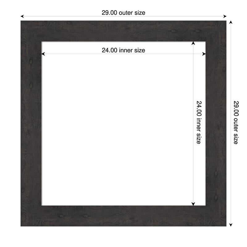 Amanti Art Rustic Plank Espresso Framed Dry Erase Magnetic Board - 29 x 29 in - Rustic Plank Espresso
