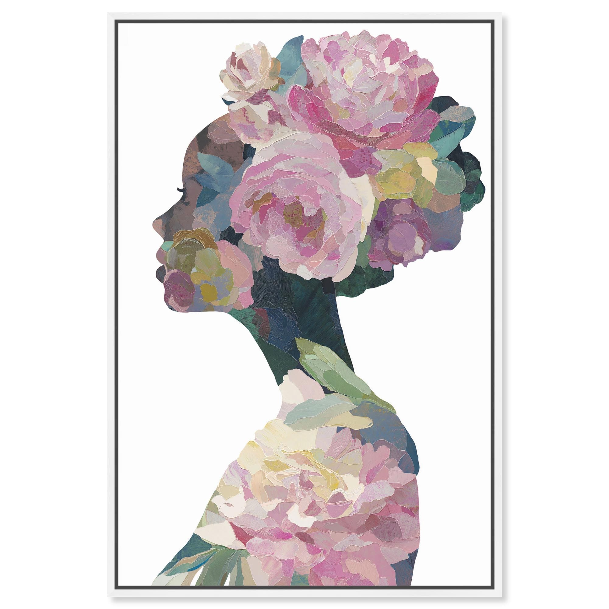 Inner Bloom II Floral Pink Art Framed Canvas Print by Art Remedy