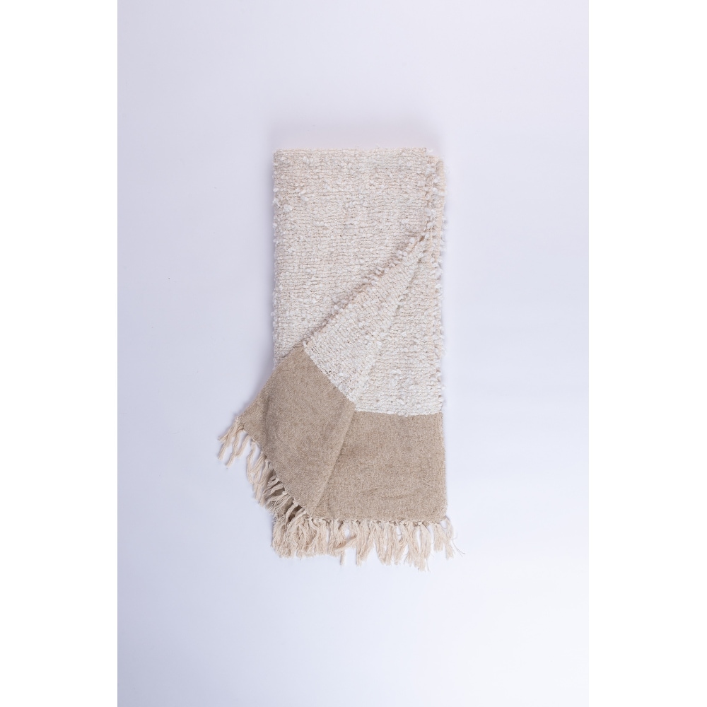 Silk Throw Blanket with Fringe, Naturally Soft, Breathable, 50x60 Inches