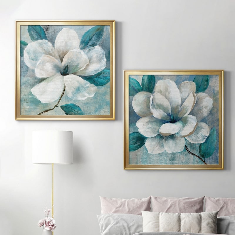 Teal Magnolia I Premium Framed Canvas - Ready to Hang