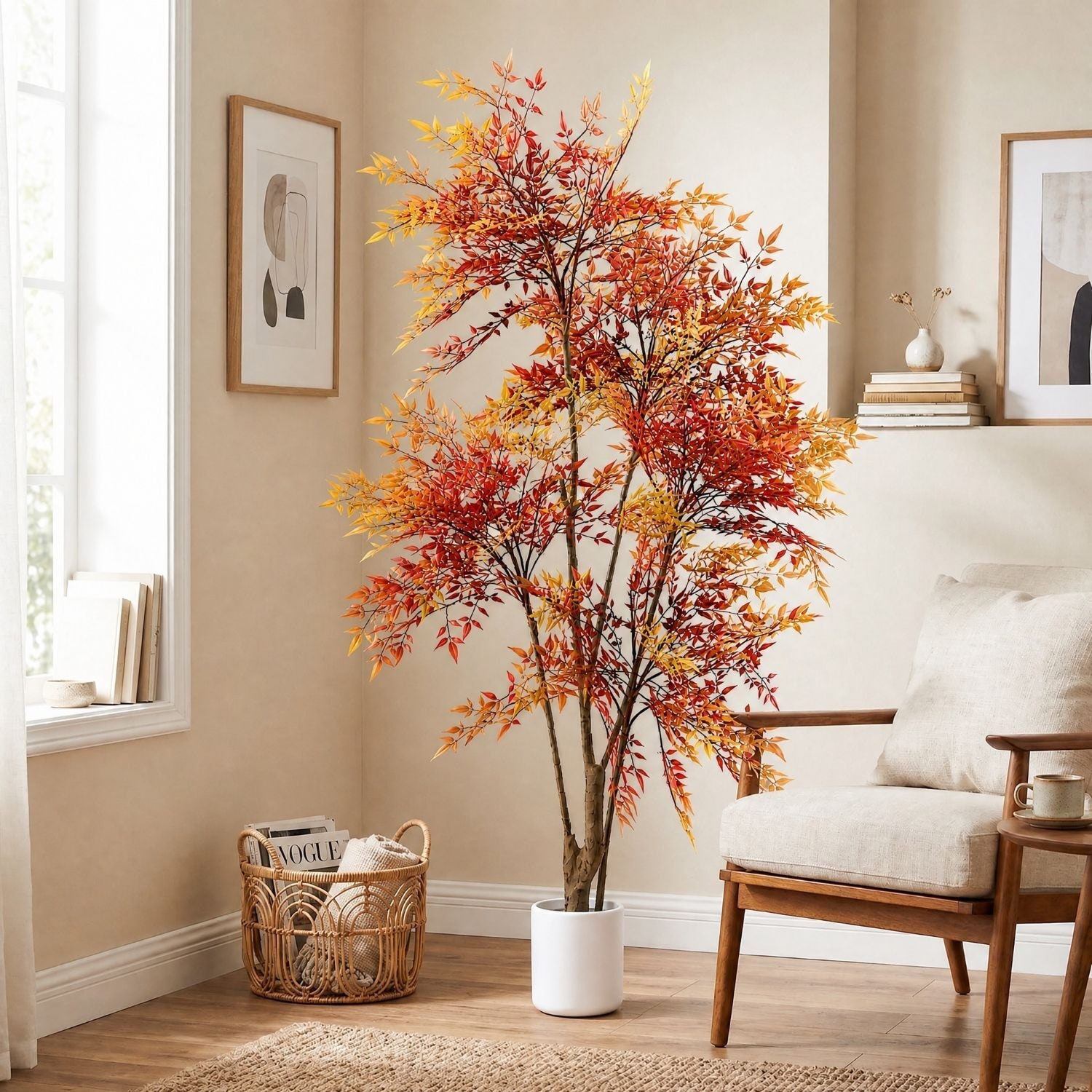Artificial Plant Fake Nandina Tree Potted - 5.9FT