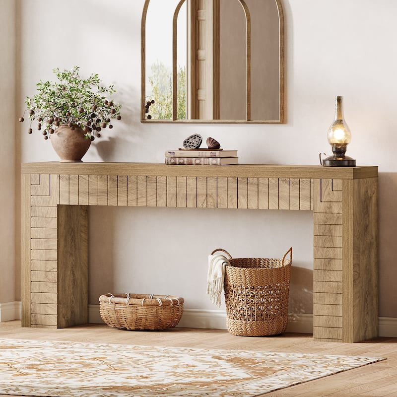 70.9" Long Farmhouse Console Sofa Table Behind Couch - 11.4" D x 70.9" W x 33.4" H