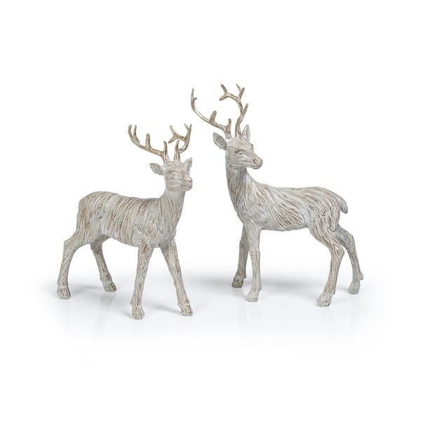 slide 2 of 2, Decorative Resin Reindeer Figurines, Set of 2