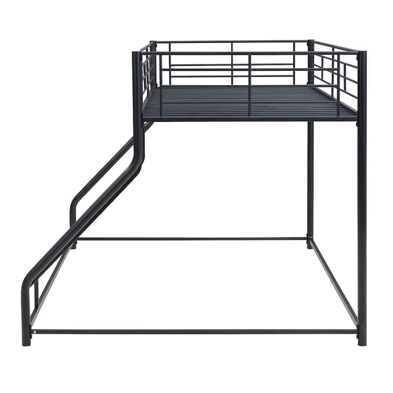 Metal Bunk Bed - Full XL/Twin XL Over Queen with Sloping Ladder, No Box Spring Needed, Easy Assembly