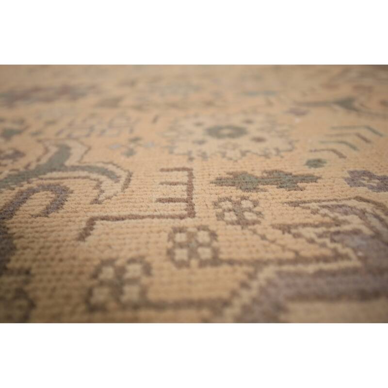 All-Over Tabriz Persian Vintage Area Rug Hand-Knotted Wool Carpet - 9'10" x 12'7"