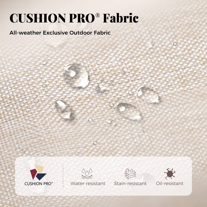 MAISON ARTS Patio Furniture Set with 56" Fire Pit Table, Deep Seating Sofa & Swivel, Rocking, and Fixed Chairs (5 Seats, Beige)