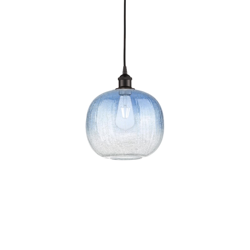 Innovations Lighting 616-1P-12-11 Brookhaven Sphere Pendant Brookhaven - Oil Rubbed Bronze / Sapphire Blue