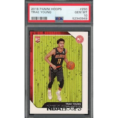 Trae Young 2018 Panini Hoops Basketball Rookie Card RC #250 Graded PSA 10 - 8'6" x 11'6"