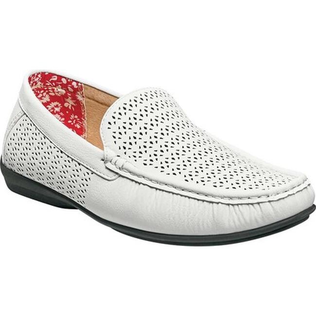 white stacy adams loafers
