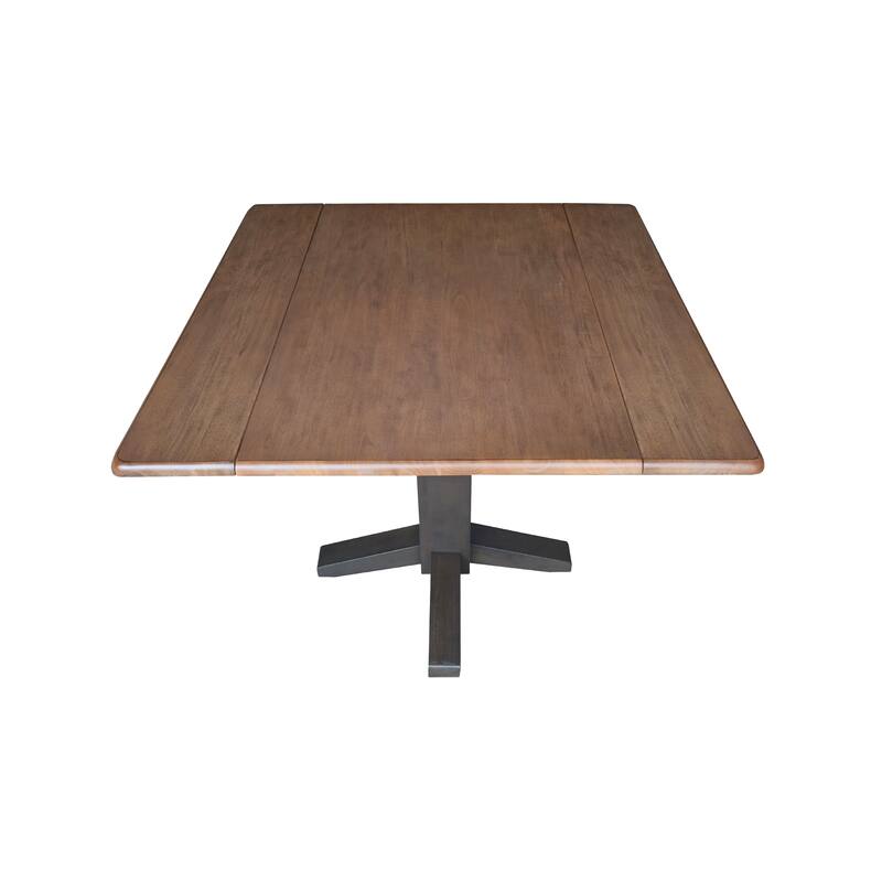 36 in. Solid Wood Square Dual Drop Leaf Dining Table
