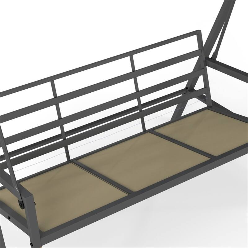 3-Seater Outdoor Patio Swing Chair with Adjustable Canopy - 78.75" W x 49.25" D x 69" H