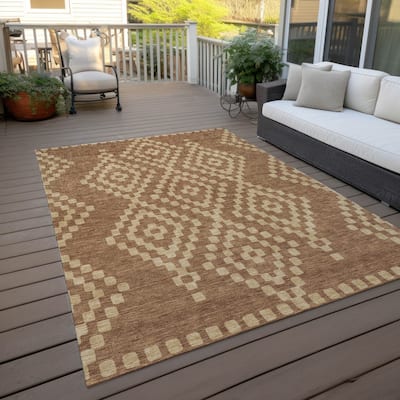 Machine Washable Indoor/ Outdoor Chantille Boho Moroccan Rug