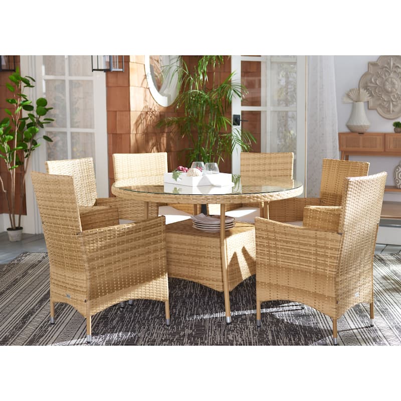 SAFAVIEH Outdoor Sambula 7-Piece Patio Dining Set - 47Wx47Dx29H