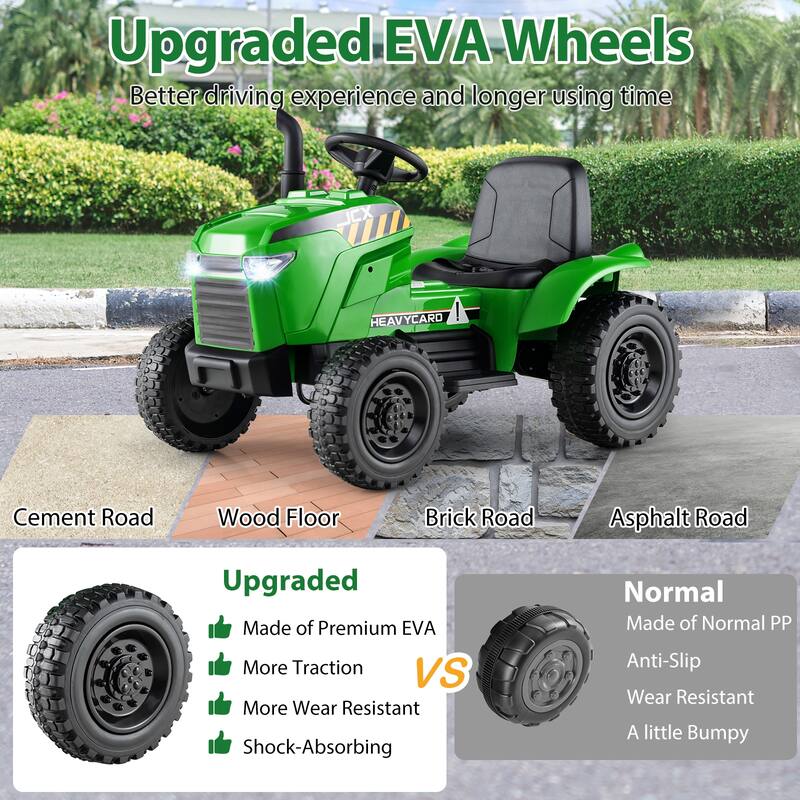 Gymax 2-in-1 Kids Ride On Tractor 12V Battery Powered Toy Car w/