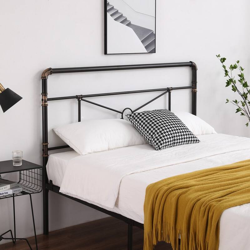 Single-layer Water Pipe Iron Bed Frame with Cross Design