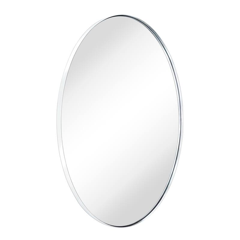 TEHOME Javell Oval Metal Wall Mirror - 36" x 24" - Chrome