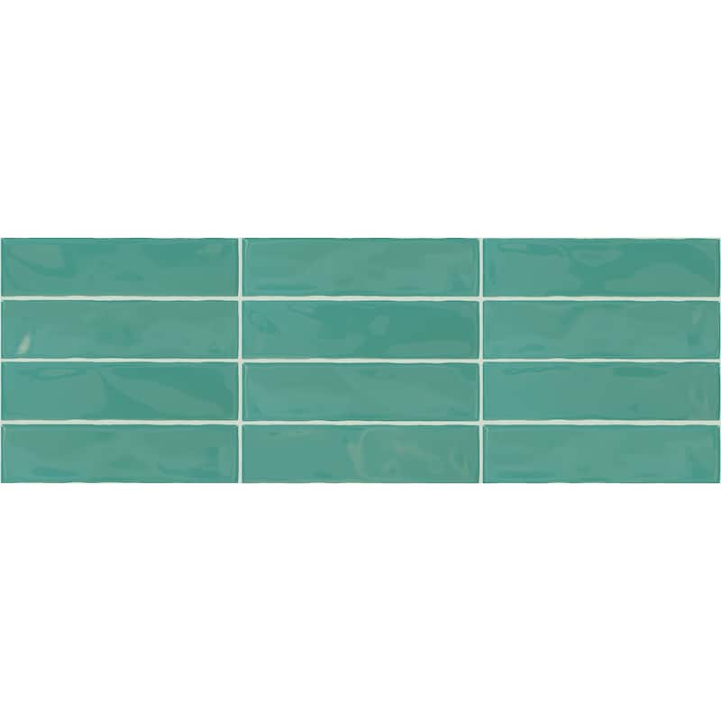 TileHQ 3" x 12" Ceramic Wall Tile in Glossy Caribbean Teal (48 PC per Carton) (12.00 SQFT per Carton)