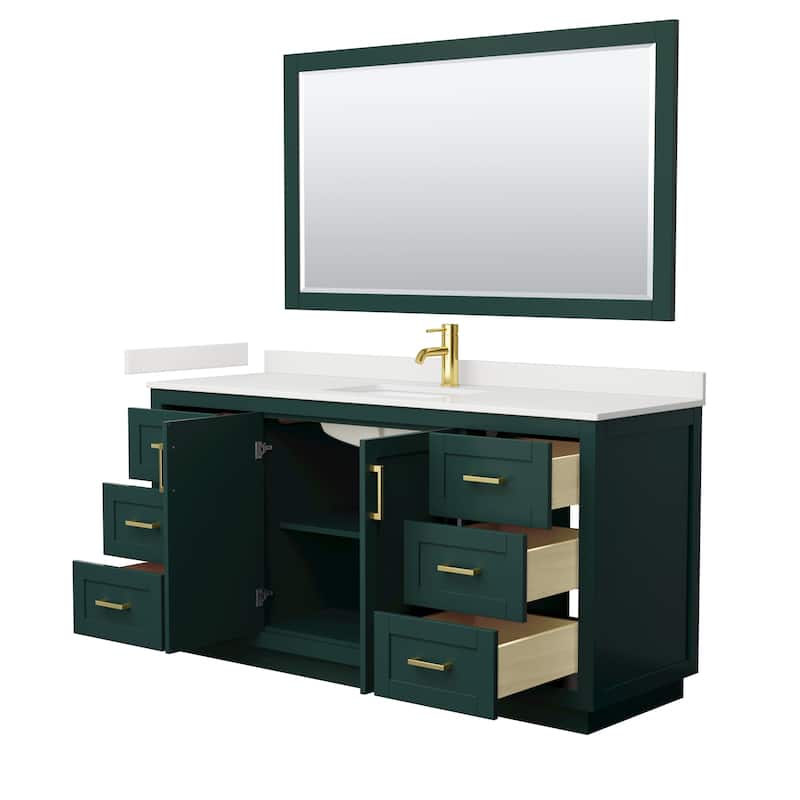 Miranda 66-inch Single Vanity, Quartz Top, 58-inch Mirror