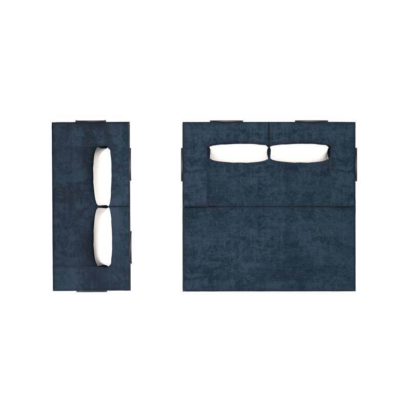 GDFStudio - Chenille 80" Modular Folding Sofa Bed with King Mattress