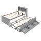 preview thumbnail 22 of 26, Twin Platform Bed with Storage Headboard, USB, Twin Size Trundle and 3-Drawers, White