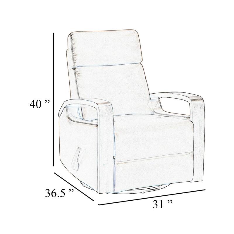 Mery Swivel Glider Manual Reclining Chair, Light Gray Boucle Fabric