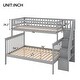 preview thumbnail 10 of 8, Gray Twin over Full Stairway Bunk Bed with Storage Staircase