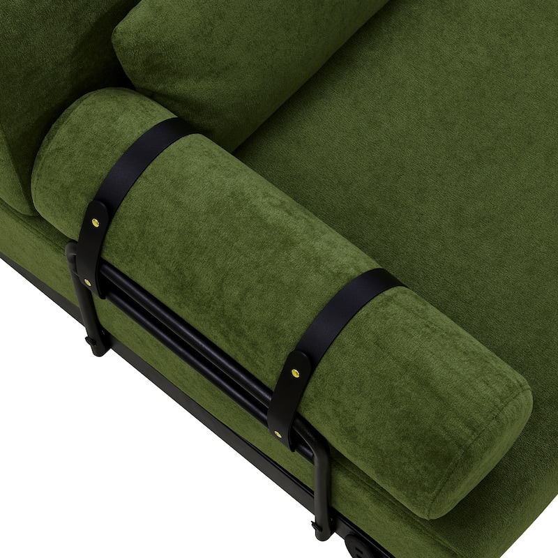 Roomfitters Loveseat Sofa with USB Ports and Cylindrical Armrests, 2-Seater Couch for Living Room