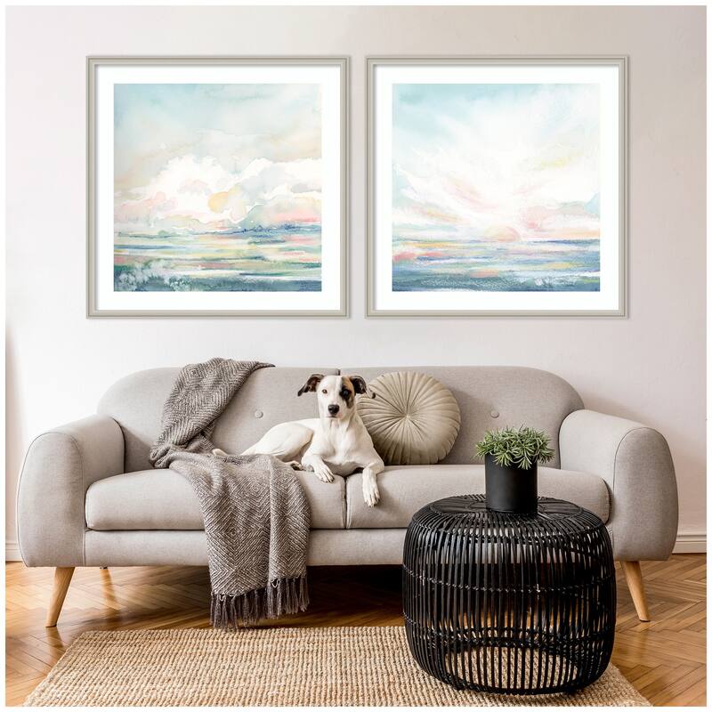 Kate and Laurel Heavenly Stillness 2 Piece Framed Wall Art Print Set by Julie Maida