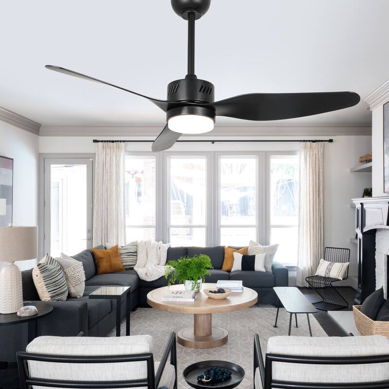 Bella Depot 46" Modern Ceiling Fan with Dimmable Light and Remote 6-Speed Reversible Motor