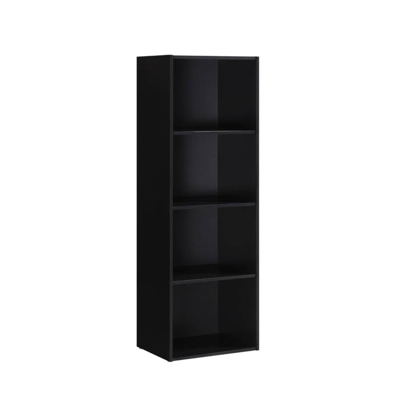47.25" Black Multipurpose Bookcase with 4-Shelves