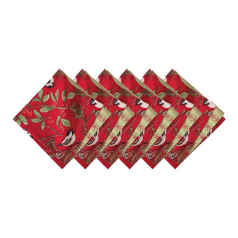 Chickadee Red Napkin Set of 6 - Set of 6