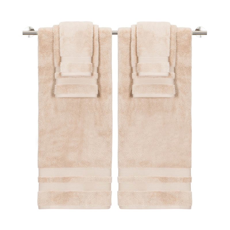 Caro Home Belaire 6 PC Towel Set - BATH 30" X 54", HAND 18" X 28", WASH 13" X 13"