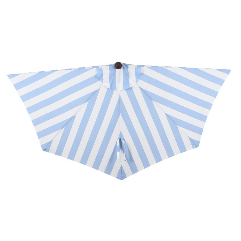 9ft Half Market Umbrella, Scalloped, Crank, Tilt, UV, by JONATHAN Y