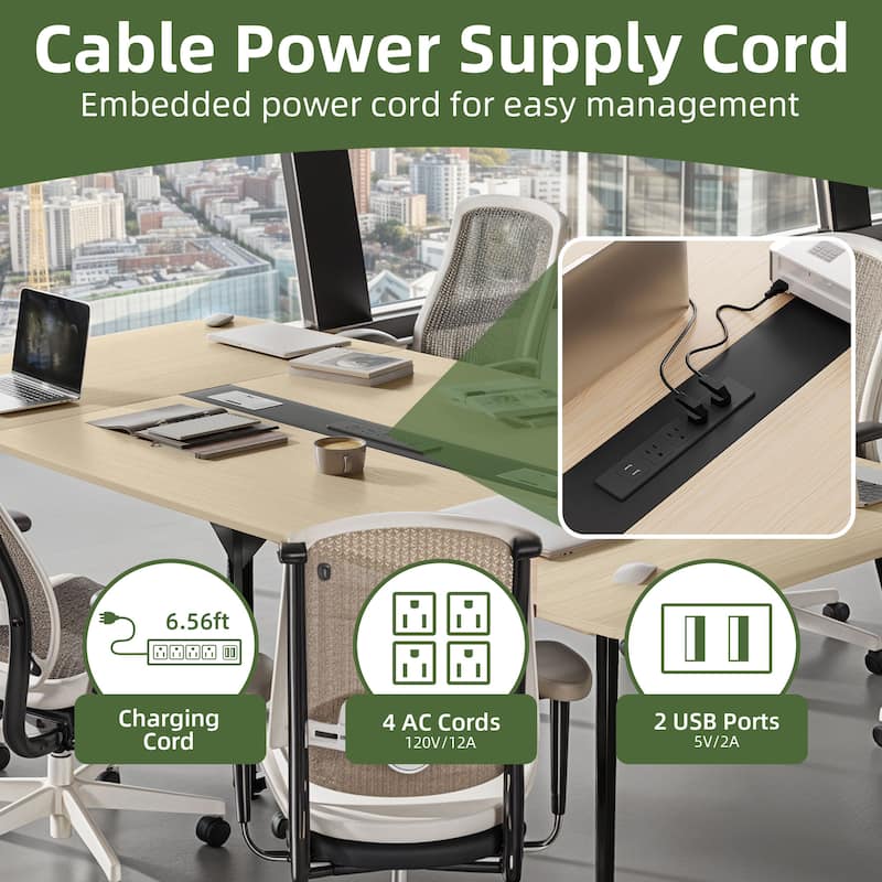 Moasis Boat Shaped Conference Table Meeting Table Office Table w/Power Outlets