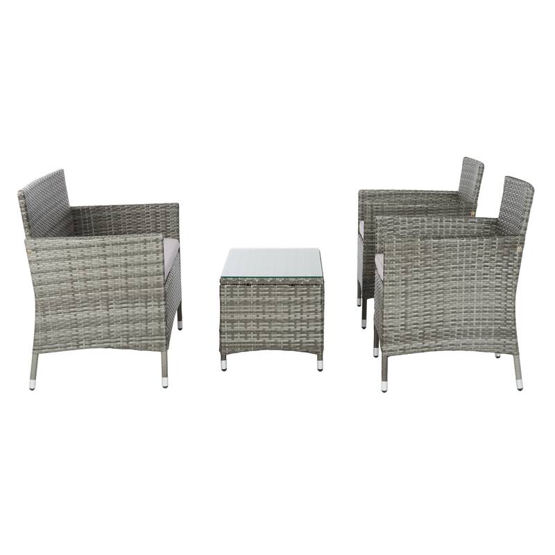 SAFAVIEH Outdoor Tamya 4-Piece Patio Conversation Set - 41W x 31D x 23H
