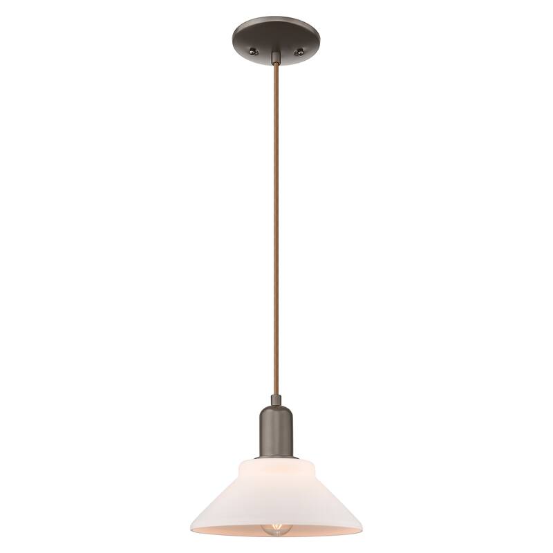 Innovations Lighting Endless Possibilities Arcadia - Orwell - 1 Light 8" Cord Hung Mini Pendant - Oil Rubbed Bronze/Matte White