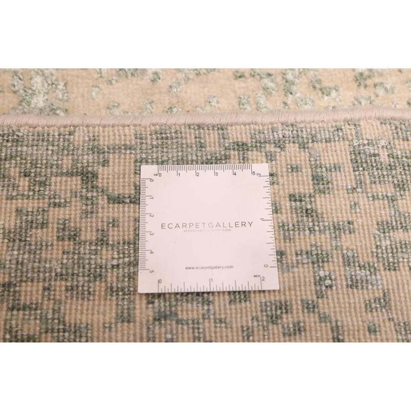 ECARPETGALLERY Hand-knotted Legacy Dark Green Silk, Wool Rug - 2'6 x 12'1