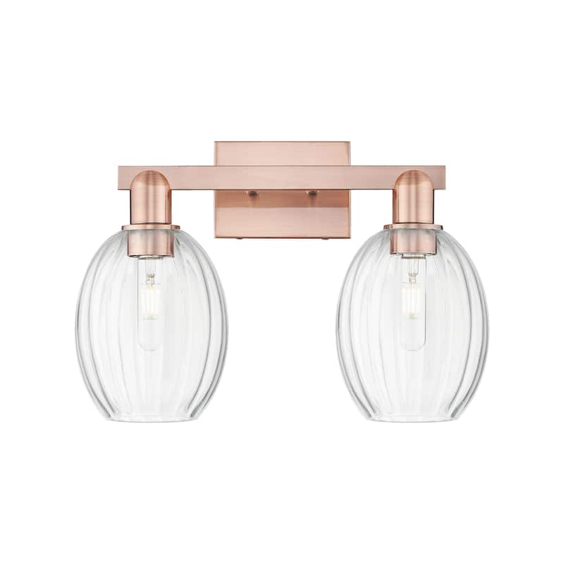 Innovations Lighting 716-2W-13-16 Preston Vanity Preston 2 Light 16" - Antique Copper / Clear