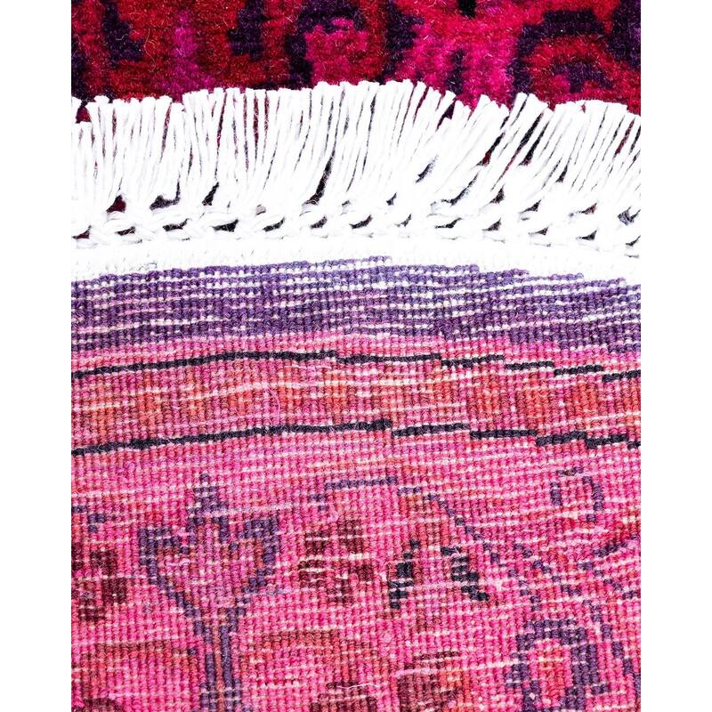 Contemporary Overdyed Wool Hand Knotted Round Area Rug - 3' 1" x 3' 1"
