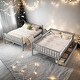 preview thumbnail 18 of 20, Elegance Full over Full Wood Bunk Bed with Convertible into 2 Full Beds with 2 Drawers, Ladder and Safety Guardrails
