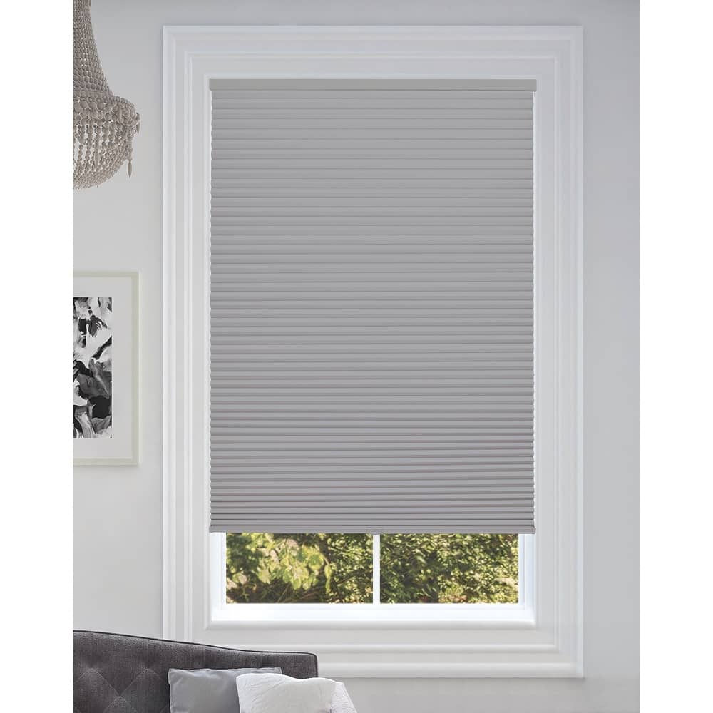 BlindsAvenue Cordless Blackout Cellular Honeycomb Shade, 9/16" Single Cell, Gray Sheen