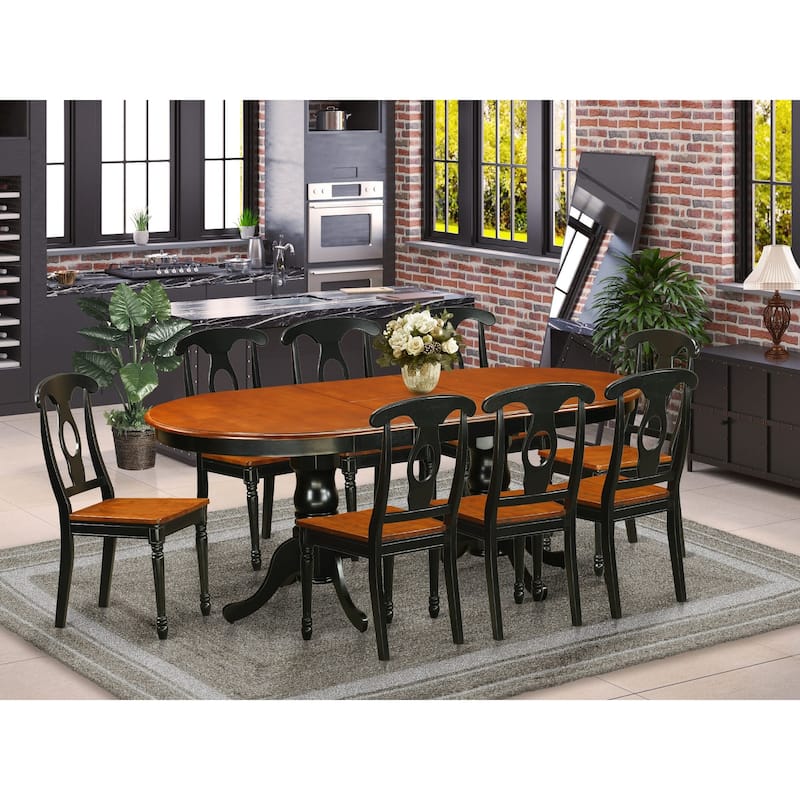 East West Furniture Dining Furniture Set Includes an Oval Table with Butterfly Leaf and Dining Chairs (Chair Seat Type Options)