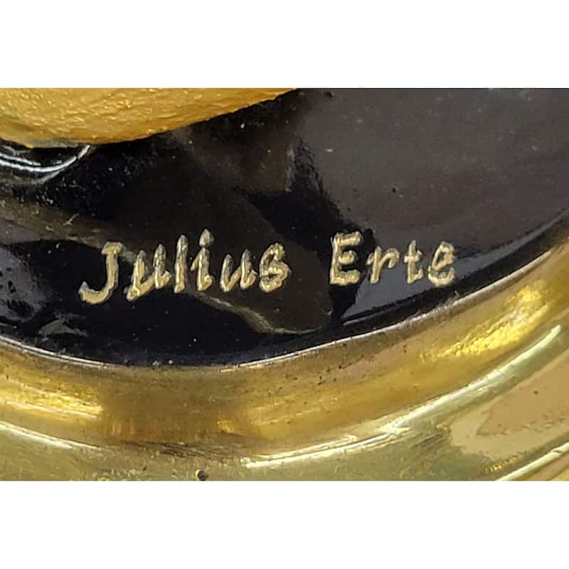 Julius Erte Art Deco Bronze Fashion Model Showgirl Sculpture Statue Glazed Patina 19 Inches X 15 Inches