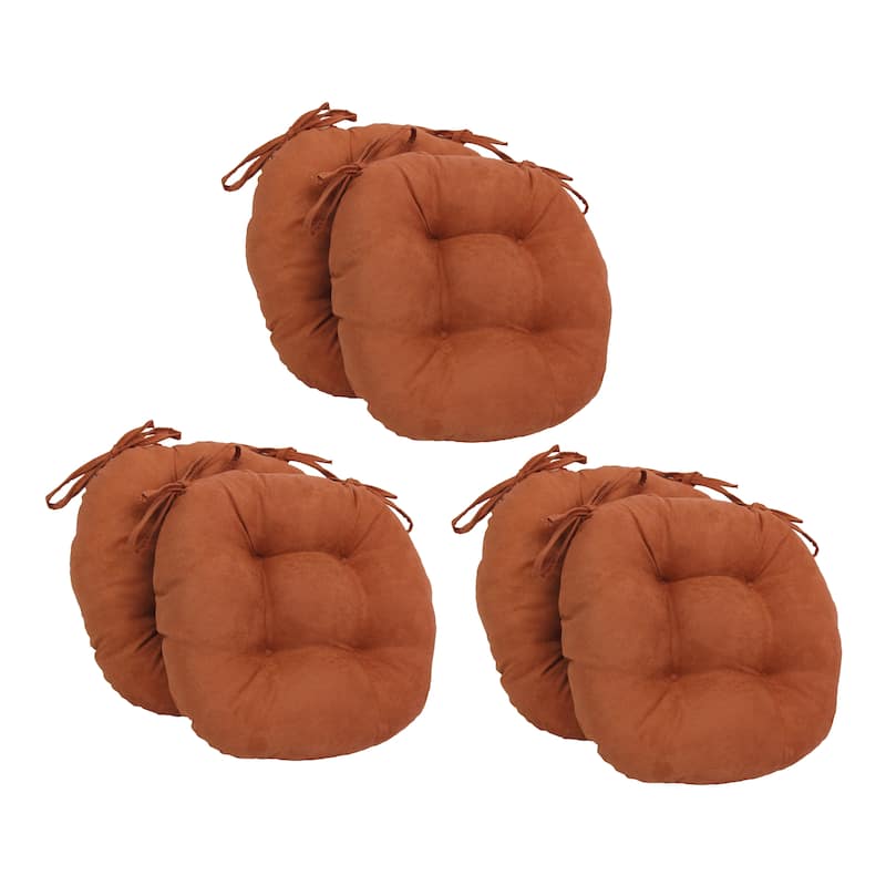 16-inch Round Indoor Microsuede Chair Cushions (Set of 2, 4, or 6) - Set of 6 - Sage Green