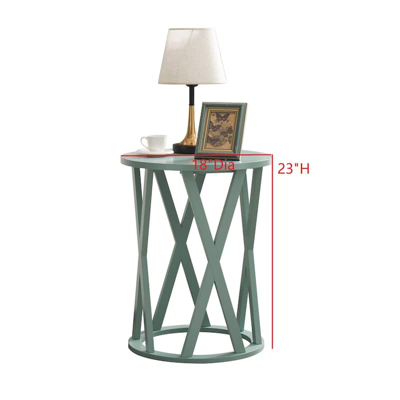 Vienna Collection Wood Side Table with X-Base or Half-Moon Design