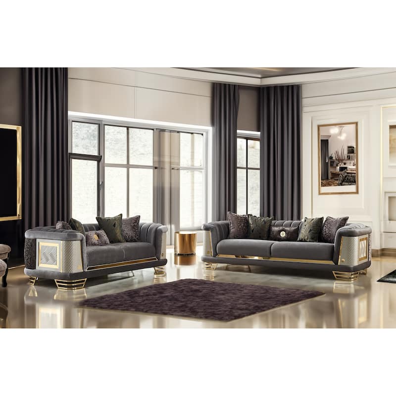 Renillo Modern Upholstered 98'' Velvet Pillow Back