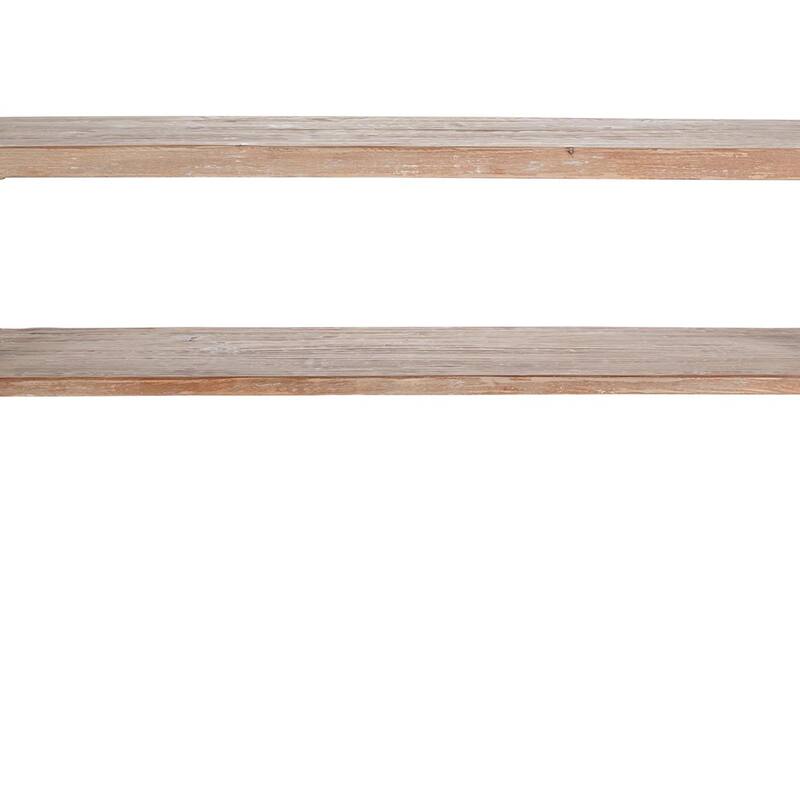 Tuley Sofa Console Table, Storage Shelf, Pine Wood, Gray, 48 Inch