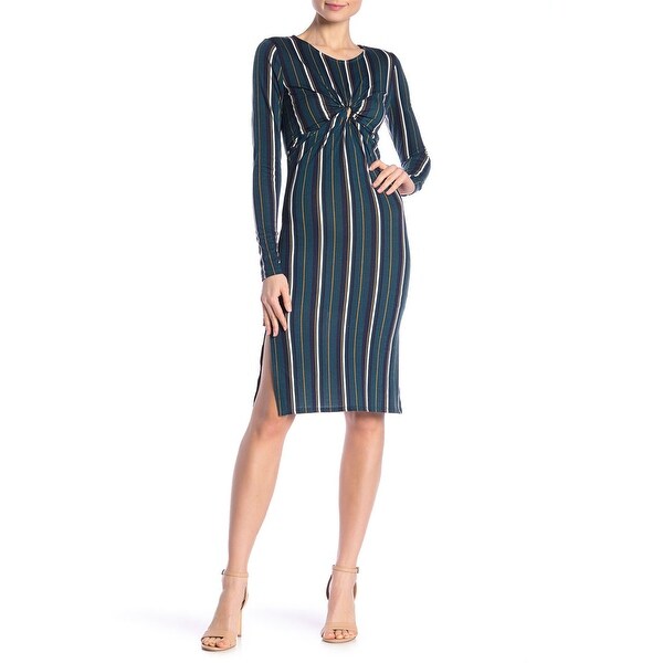 long sleeve midi dress green